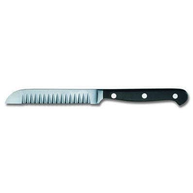 Dekorkniv 11cm bølgetakket smedet sort nylonhåndtag