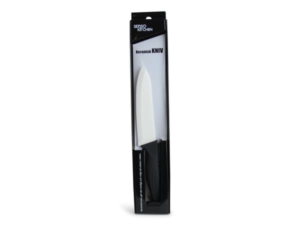 Keramisk skalkniv sort / hvid 7 cm