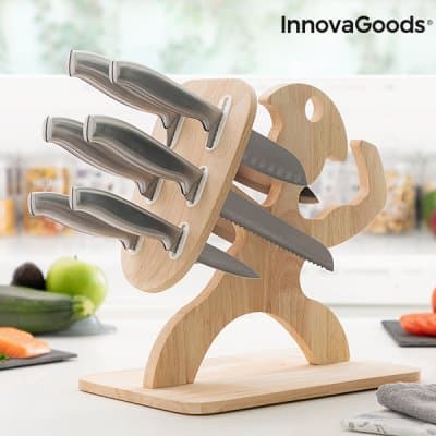 Knivset med trähållare Spartan InnovaGoods 7 Delar