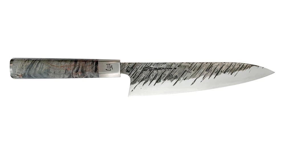 Ame 21 cm kockkniv. 5 lager AUS10 stål med regnmönster. 60-61 HRC