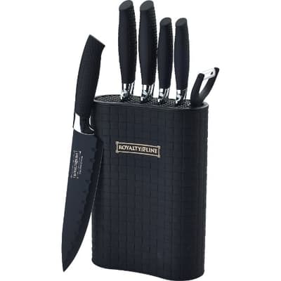 Royalty Line 6 Delars Knivset med ställ svart