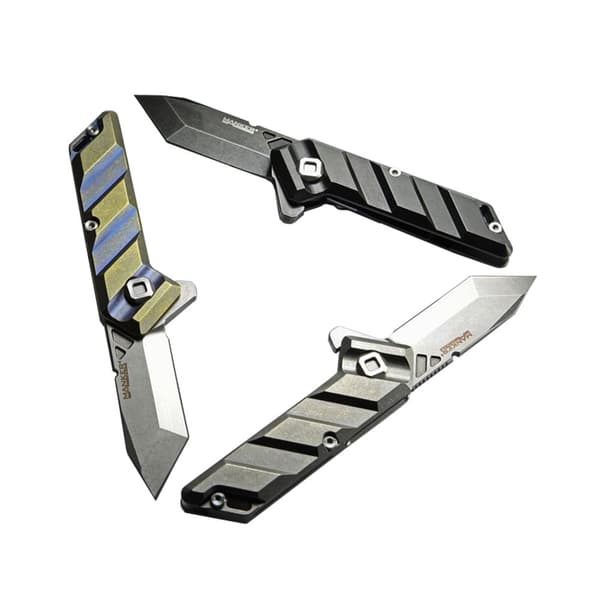 Manker Saber Folding Knife M390 Black Titanium Carbide