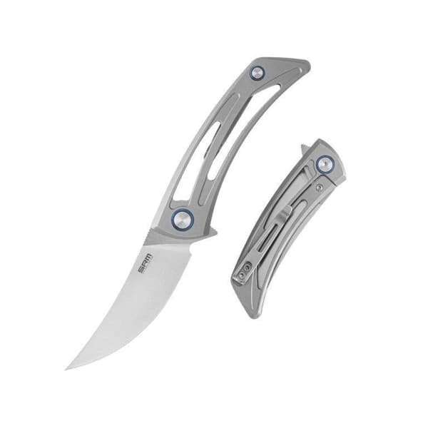 SRM - 7415 - fällkniv - frame-lock - 154CM Steel - lättvikt Grå