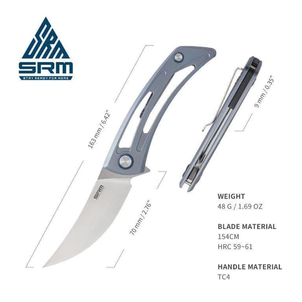 SRM - 7415 - fällkniv - frame-lock - 154CM Steel - lättvikt