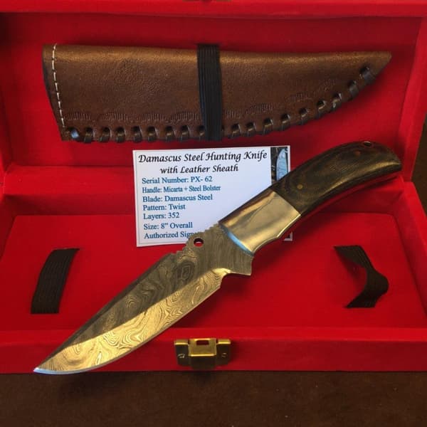 Handgjord Jaktkniv Damascus