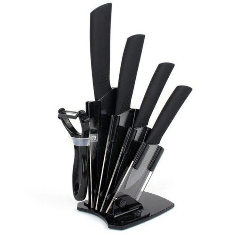 Knivset 5-Pack & Ställ - Svart