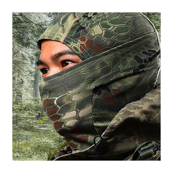 Kamouflage bomullsbalaclava * storlek: ensam vuxen * Material: bomull * Färg: kamouflage * Snabbtorkande, andningsbart tyg