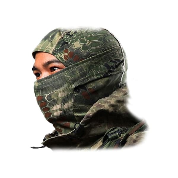 Kamouflage bomullsbalaclava * storlek: ensam vuxen * Material: bomull * Färg: kamouflage * Snabbtorkande, andningsbart tyg