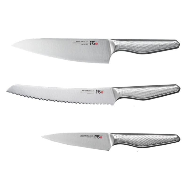 Premium Knivset i stål, 3 knivar