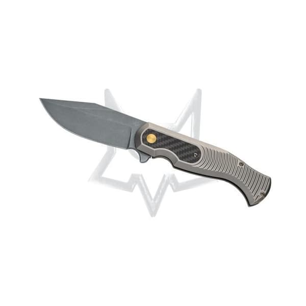 Fox East Wood Tiger Fold. Kniv, CPM-S90VN syrablad, kolfiber HDL design av Gudy Van Poppel