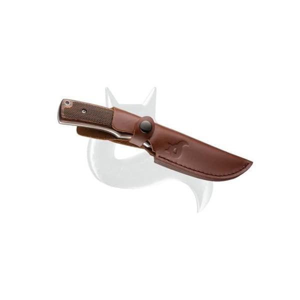 Fast blad kniv svart räv följeslagare satin blad