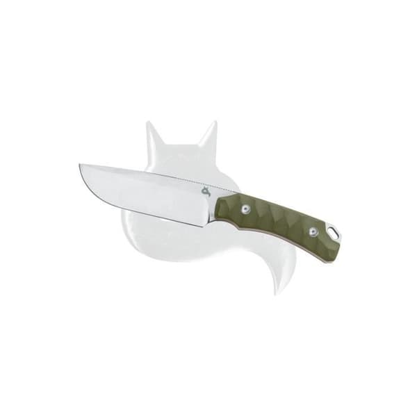 Svart lynx fast kniv, i D2 Stonewash rostfritt stål, grönt G10 handtag eller