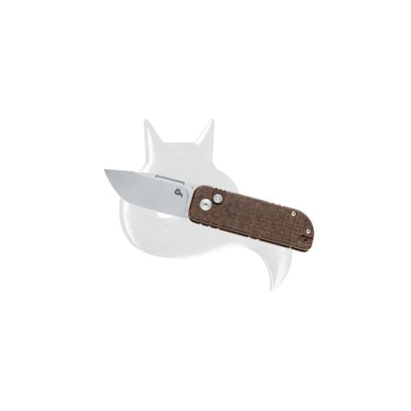 Blackfox Nu-Bowie Polding Fickkniv, Brown Canvas Micarta, Stone Wash D2 Blade