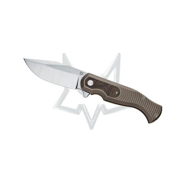 Fox East Wood Tiger Fold, CPM-S90VN Satin Blade Knife, HDL Design av Gudy Van Poppel Wood