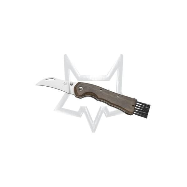 Sandvik 12c27 Satin Blade Fox Spora Closed Mushroom Kniv, Eucalyptus Handtag