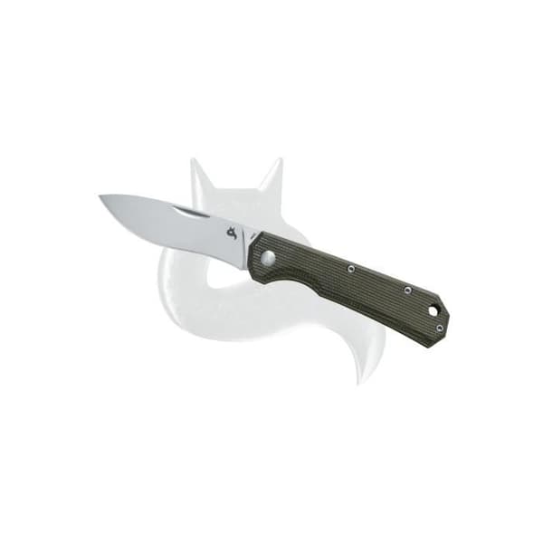 Nannable Black Ciol Folding Knife Nannable Lama Knife - 440c Stone Washed Blade - OD Green Tolevas Micarta Handtag