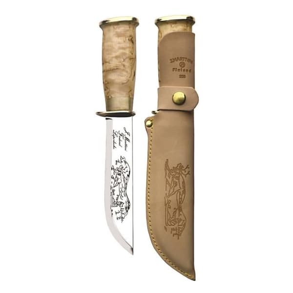 Lapp 255 - Kniv med blad i rostfritt stål, böjt kulhandtag och läderslida
