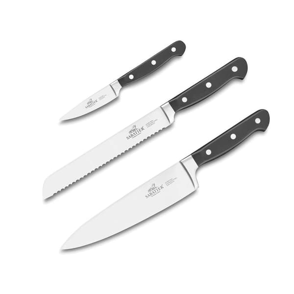 Lion Sabatier International Pluton Knivset 3 delar Stål/Svart