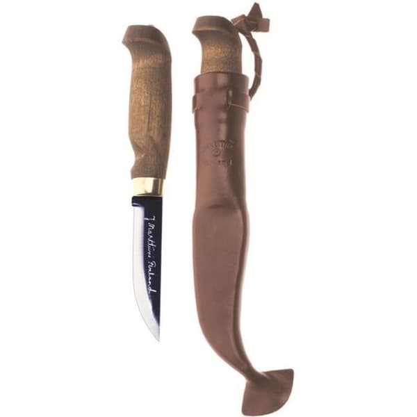 Lynx Lumberjack Carbon - Kniv med rostfritt stålblad, björkhandtag och läderslida
