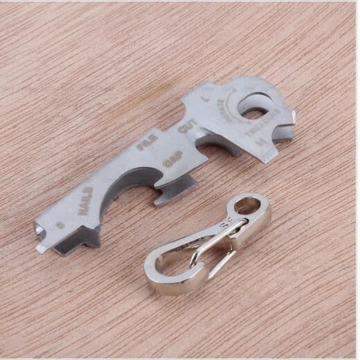 8 i 1 EDC nyckelring Gadget Multi-Function Survival Portable Key Ring Tool