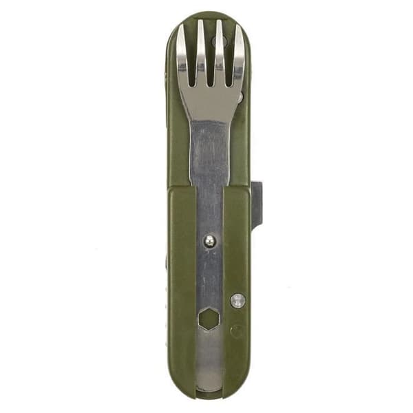 Bestick multifunktionskniv 5 IN 1 fodral i rostfritt stål ingår 2,5x3,5x14,2cm Camping