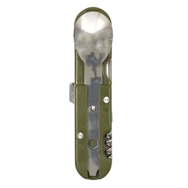 Bestick multifunktionskniv 5 IN 1 fodral i rostfritt stål ingår 2,5x3,5x14,2cm Camping