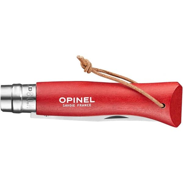 Kniv - Opinel - Baroudeur N8 - Tonat avenbokskaft - Röd färg - För män