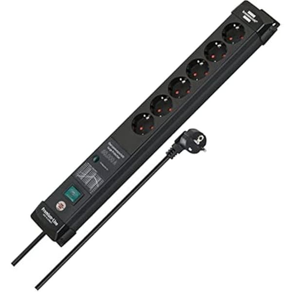 Eldosa - BRENNENSTUHL - 6 uttag - Överspänningsskydd - 3m kabel