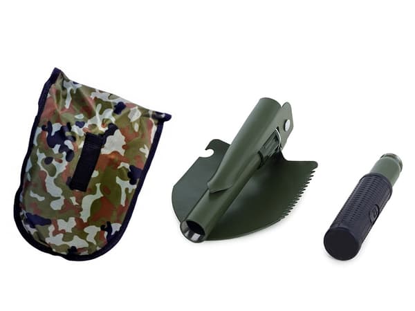 3-in-1 Taitettava Lapio/Kuokka/Saha – Retkeilyyn
