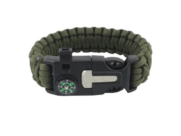 Paracord Overlevelsesarmbånd med Ildtænder m.m.