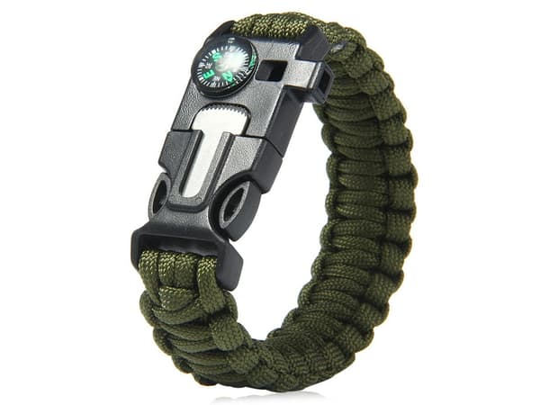 Paracord Overlevelsesarmbånd med Ildtænder m.m.
