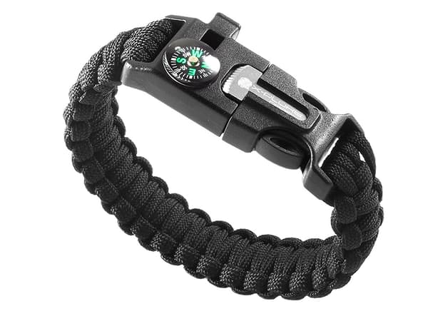 Paracord Overlevelsesarmbånd med Ildtænder m.m.