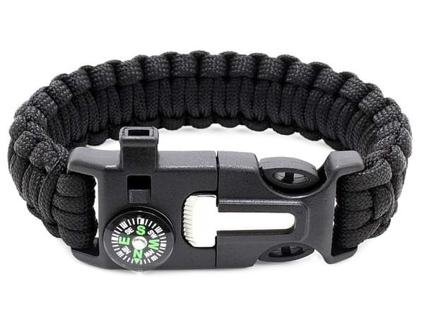 Paracord Overlevelsesarmbånd med Ildtænder m.m.