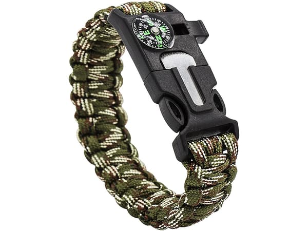 Paracord Overlevelsesarmbånd med Ildtænder m.m.