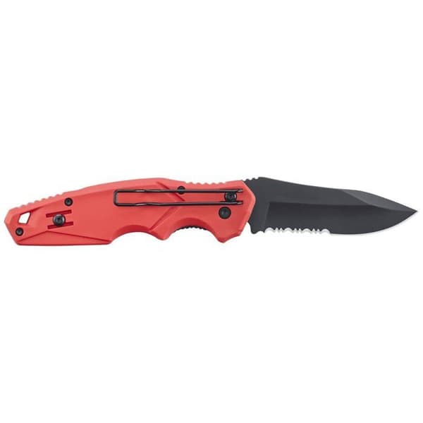 4K5 Tools TK 100 DropPoint Knife 600.100A Fällkniv med röd slida, svart