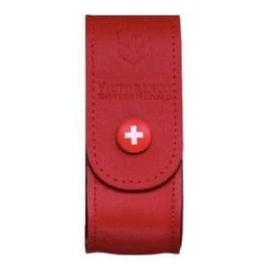 Fodral - Victorinox - 4.0520.1 - Rött läder - 91 mm - För 6 till 14 stycken
