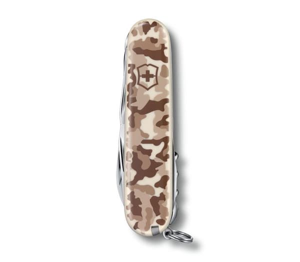 Victorinox Huntsman schweizisk kniv, inklusive sax och träsåg, 15 funktioner, för camping, kamouflagefärg