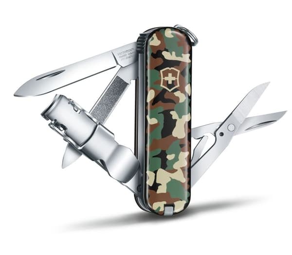 Victorinox Nail Clip 580 schweizisk kniv, med 8 funktioner, med nagelfil och nagelrengörare, kompakt format, kamouflagefärg