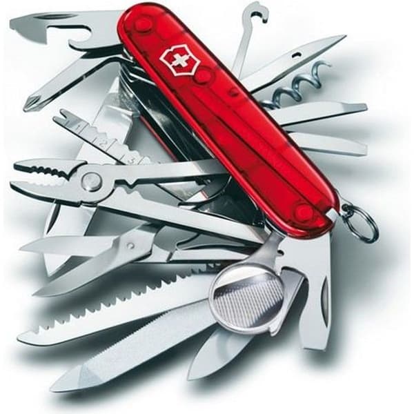 Victorinox Swisschamp 1.6795.T schweizisk fickkniv - Genomskinlig Röd - 33 kvalitetsverktyg