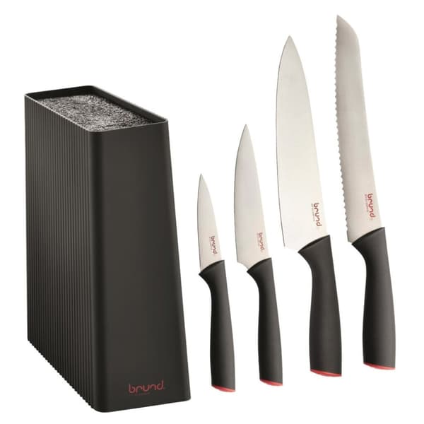 Brund Easy Cut Knivblok 5-delt Sort/Rød