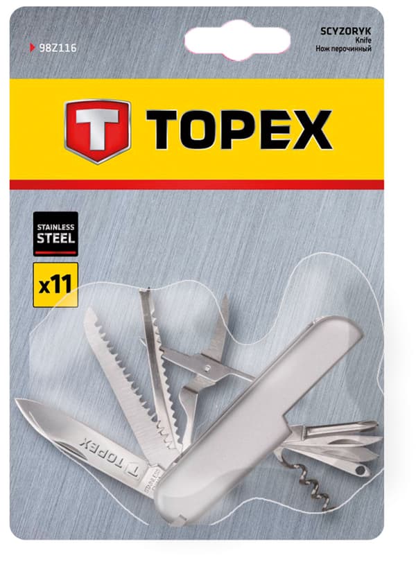 Lommekniv 11 blade, rustfrit stål