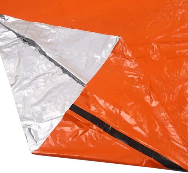 Cao - 8013 - Återanvändbar Nödfilt Vuxen Unisex, Orange ELLER Kaki, 2,00 x 0,90 m