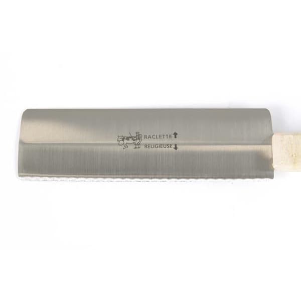 Raclettekniv - SAUFAX - religiös - Bok - Grå och beige - Handtag 12 x 2,5 cm