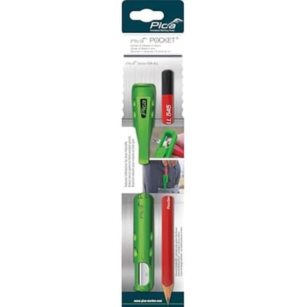 Set med fodral Pica POCKET - PICA - Pica Classic blyertspenna - 230 mm - Grön färg - Unisex