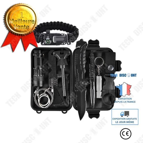 TD® Jungle Adventure Survival Kit Set 10 i 1 Outdoor Emergency Survival Kit Multi Tool