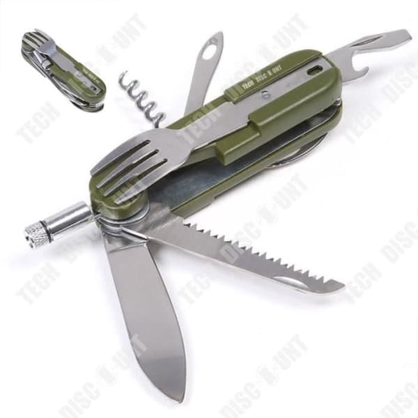 TD® Utensilier för Utomhusbruk LED / Lampa i Rostfritt Stål Camping Utrustning Gaffel Sked Kniv Set Öppnare