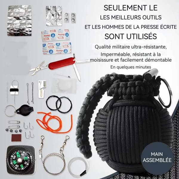 Survival kit - INGEN - Bärbar med kompass - Mini ficklampa - Lätt och mångsidig