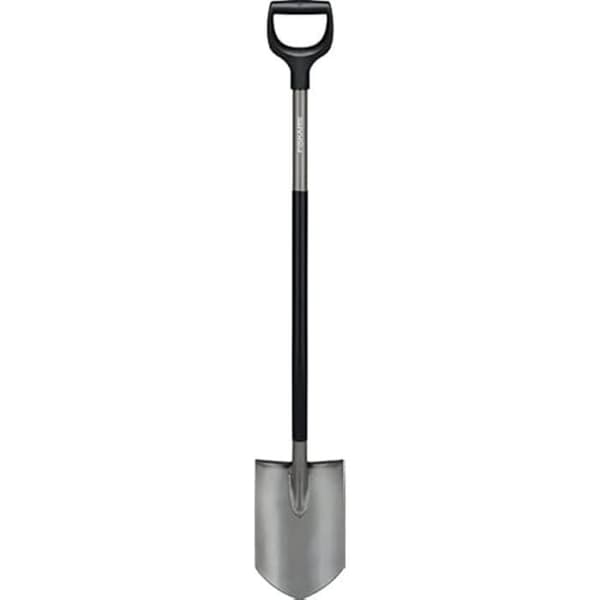 Trädgårdsskyffel - FISKARS - Pala de Metal Ergonomic™ - Puntiagudo-kant - Metall - Svart
