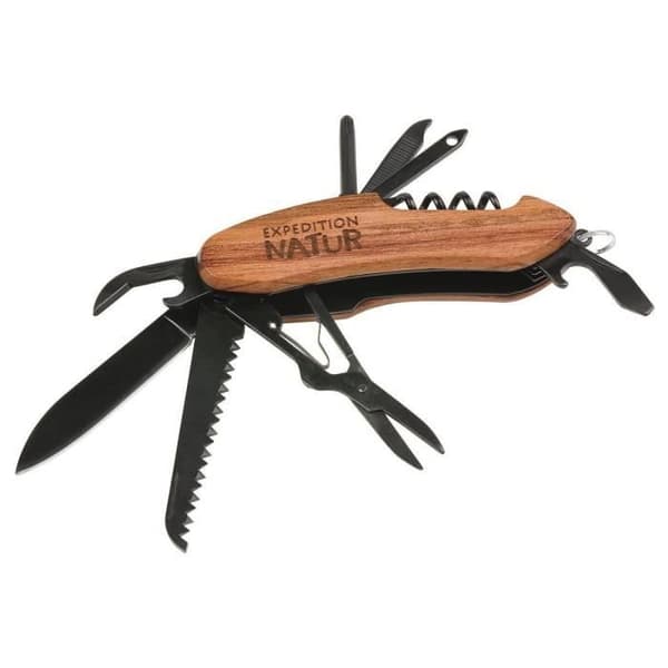 Fickkniv - Moses - 9 funktioner - Trä - Rostfritt stål - 8,5 cm