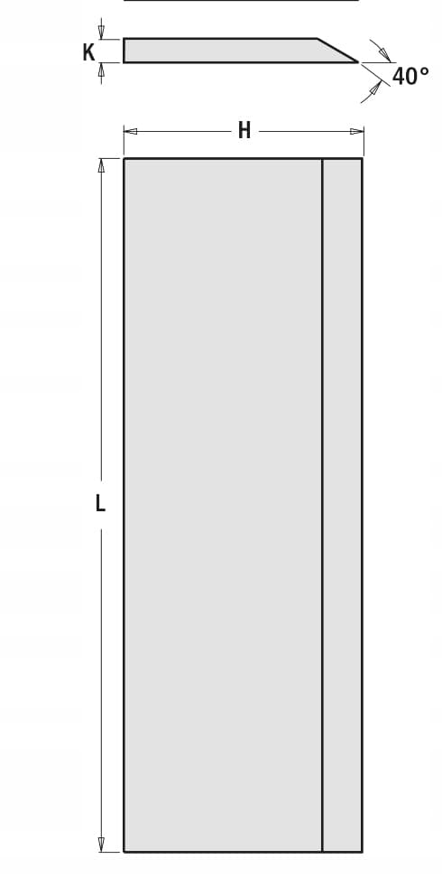 HSS18% höylän terä 250x30x3 mm / puulle